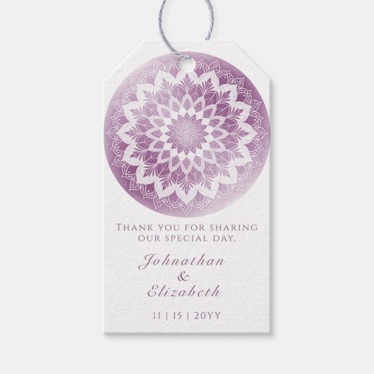 Brautgeschenk mit rosa Spitzen-Mandala Geschenkanhänger (Vorderseite)