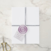 Brautgeschenk mit rosa Spitzen-Mandala Geschenkanhänger (Mit Garn)