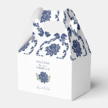 Brautgeschenkbox Navy Damast
