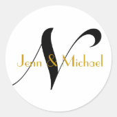 Brautgrabnamen Monogramm N Aufkleber Gold (Vorderseite)