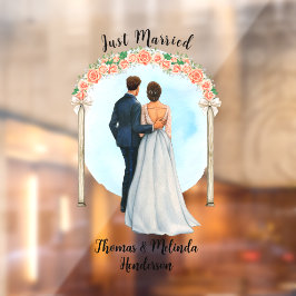 Brautgroom Alter Rose anpassen Nur verheiratetes A Fensteraufkleber