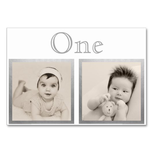 Brautgroom Custom Age Silver Tischnummer (Vorderseite)