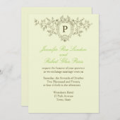 Brautgroom Monogram Hochzeitsmonogramm Hochzeiten Einladung (Vorne/Hinten)