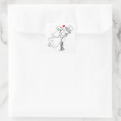 Brautgroom nur verheiratet Hochzeit Schwarz-weiß Quadratischer Aufkleber (Tasche)