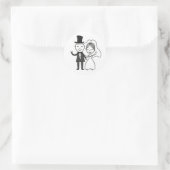 Brautgroom nur verheiratet Hochzeit Schwarz-weiß Runder Aufkleber (Tasche)