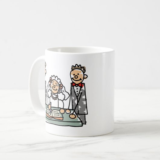 Brautgroom Priester Kirche Hochzeitsbuch Kaffeetasse (Vorderseite Links)