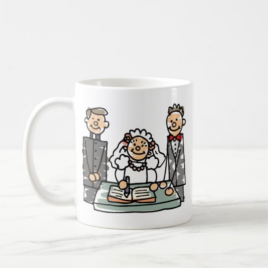 Brautgroom Priester Kirche Hochzeitsbuch Kaffeetasse (Links)