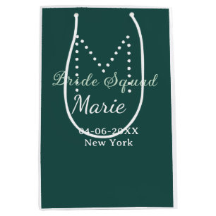 Brautgruppe Name Monogramm Brautjungfer Blau Mittlere Geschenktüte