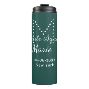 Brautgruppe Name Monogramm Brautjungfer blau Thermosbecher
