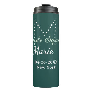 Brautgruppe Name Monogramm Brautjungfer blau Thermosbecher