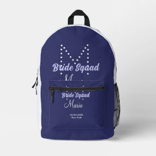 Brautgruppe Name Monogramm Brautjungfer lila wh Bedruckter Rucksack