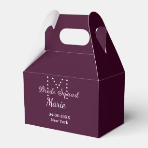 Brautgruppe Name Monogramm Brautjungfer Mauve  Geschenkschachtel