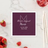 Brautgruppe Name Monogramm Brautjungfer Mauve Serviette (Beispiel)