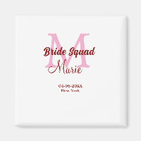 Brautgruppe Namen Monogramm Brautjungfer rosa Datu