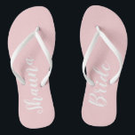 Brauthochzeitstag drehen Reinfälle um Badesandalen<br><div class="desc">Raum für Ihren Namen und Rolle. Die Farbe kann zum Anzug Ihren Farbentwurf geändert. Teil einer Sammlung.</div>