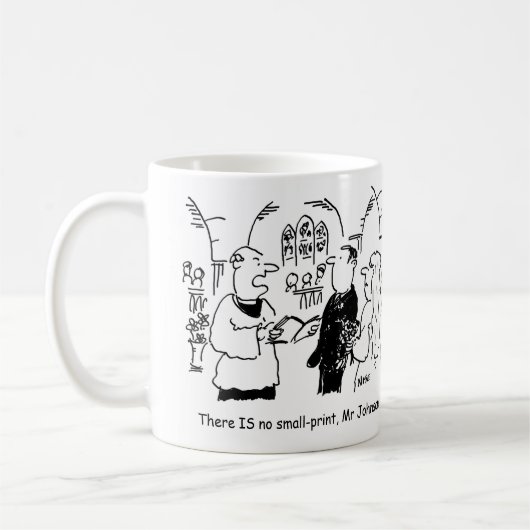 Bräutigam bei einer Hochzeit Cartoon zu personalis Kaffeetasse (Links)