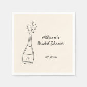 Bräutigam Brause Champagner Flasche Brautparty Serviette (Vorderseite)