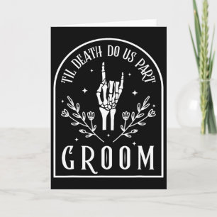Bräutigam Braut Skelett Gothic Halloween Verlobung Karte