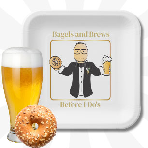 Bräutigam Cartoon Lustige Sprüche Bagel Hochzeitsb Pappteller