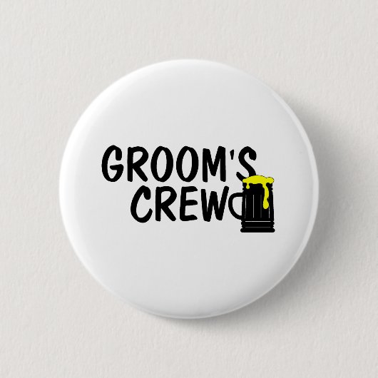 Bräutigam-Crew-Bier Button (Vorderseite)