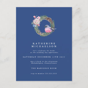 BRÄUTIGAM-EMPFANG   Wasserfarben-Winter-Spatzen-Kr Postkarte