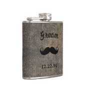 Bräutigam Flask Schnurrbart Flachmann (Rechts)