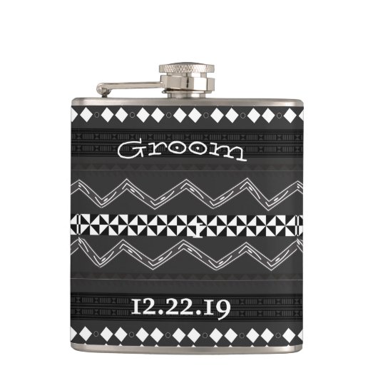 Bräutigam Flask Schnurrbart Flachmann (Vorderseite)