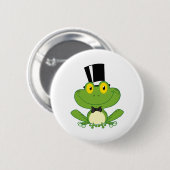 Bräutigam-Frosch-Cartoon-Charakter Button (Vorne & Hinten)