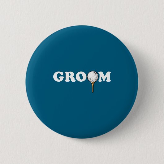 Bräutigam Golfball Golfer Männer Junggeselle lusti Button (Vorderseite)