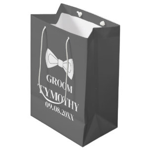Bräutigam Grau Elegant Modern Geschenke Hochzeit Mittlere Geschenktüte