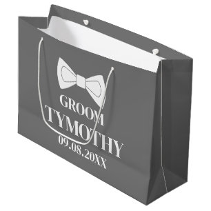 Bräutigam Grau Elegant Moderne Namensgeschenke Hoc Große Geschenktüte
