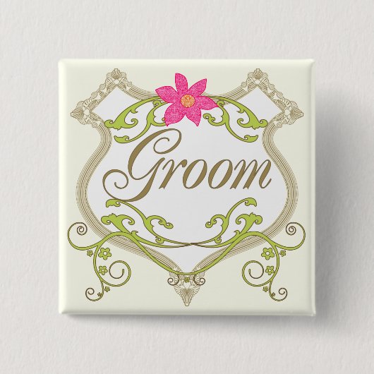 Bräutigam Hochzeitsabzeichen Button (Vorderseite)