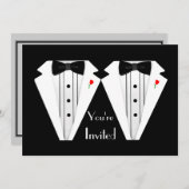 Bräutigam-Homosexuelles Smoking der Hochzeits-zwei Einladung (Vorne/Hinten)