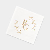 Bräutigam-Initialen Servietten Mit Folie (Links)