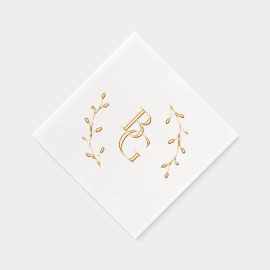 Bräutigam-Initialen Servietten Mit Folie (Rechts)