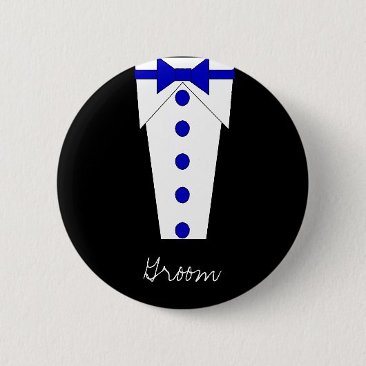 Bräutigam-Knopf (blau) Button (Vorderseite)