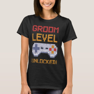 Bräutigam-Level freigeschaltetes Gamer Retro T-Shi T-Shirt
