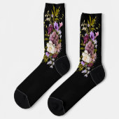 Bräutigam Lila Blumenstrauß auf schwarz Socken (Linkes Detail)