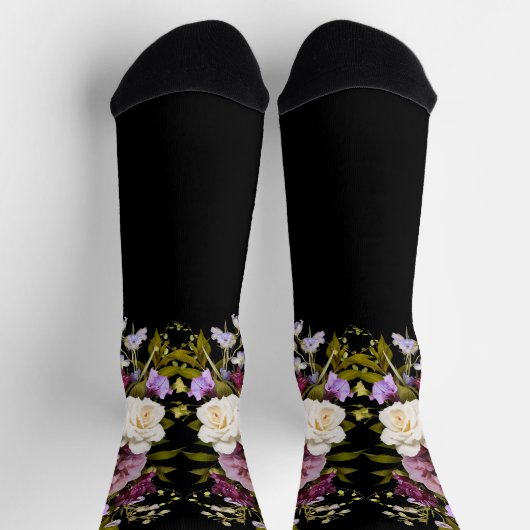 Bräutigam Lila Blumenstrauß auf schwarz Socken (Oben)