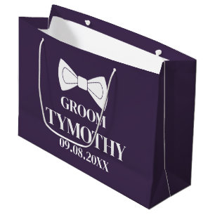 Bräutigam Lila Elegant Moderne Geschenke Hochzeit Große Geschenktüte