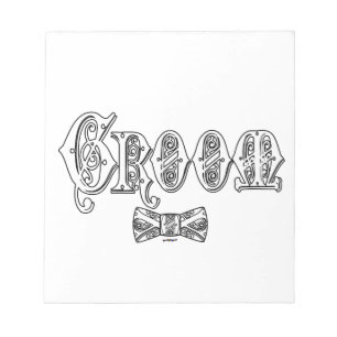 Bräutigam mit Fliege Weiß und Schwarz Typ Notizblock