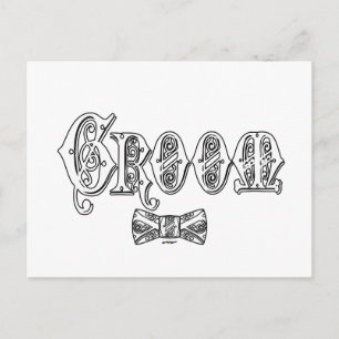 Bräutigam mit Fliege weiß und schwarz Typ Postkarte