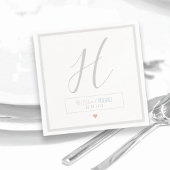 Bräutigam-Namen auf schicke weiße Hochzeit Serviette