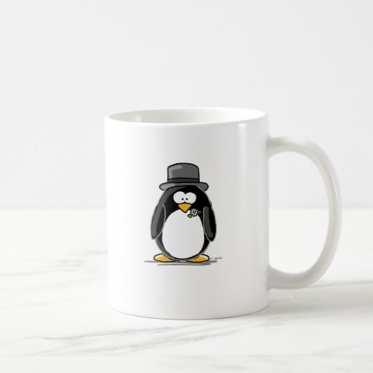 Bräutigam-Pinguin Kaffeetasse (Rechts)