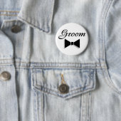 Bräutigam (schwarze Bogen-Krawatte) Button (Beispiel)