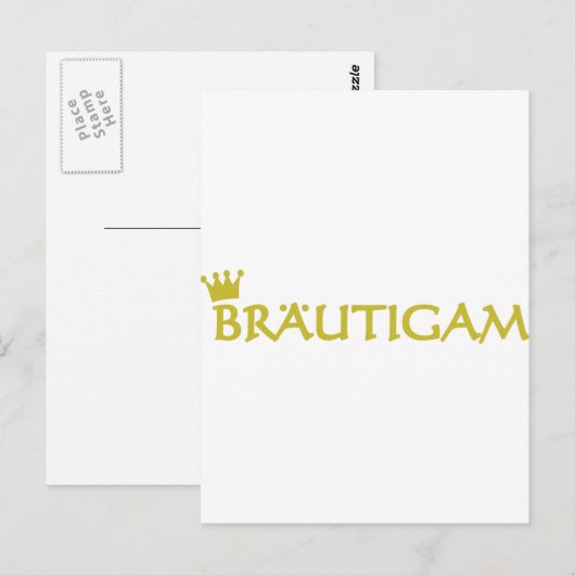 Bräutigam-Symbol Postkarte (Vorne/Hinten)