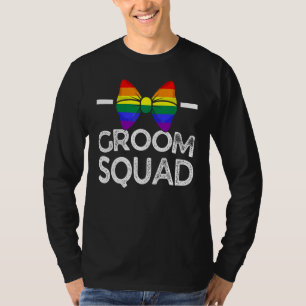 Bräutigam-Truppe LGBT Stolz Regenbogenflagge Schwu T-Shirt