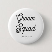 Bräutigam-Truppe Schwarz Weiß Knopf Button (Vorderseite)