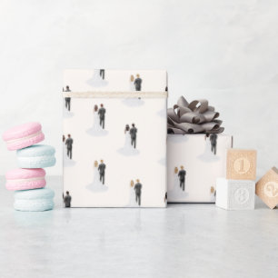 Bräutigam und Braut für Hochzeits-Brautabschiedspa Geschenkpapier
