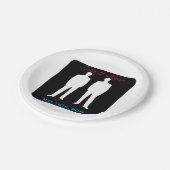 Bräutigam und Bräutigam-homosexuelle Hochzeit Pappteller (Schrägansicht)